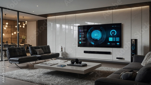Interior  Modern living room with sofa and TV