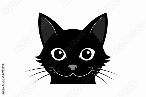 
Peeking black cat silhouette vector, Funny peeking pet. Vector illustration
