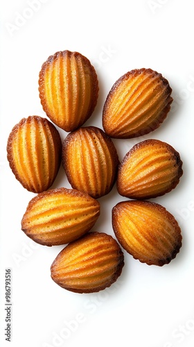 Delicious Madeleines A Close-Up of Freshly Baked French Cookies.