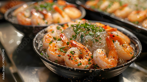 Baked Shrimp with Glass Noodles in a luxurious shop.