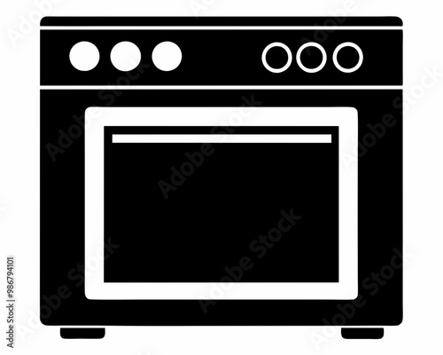 Monochrome Silhouette Stove Oven  silhouette vector,Oven silhouette vector