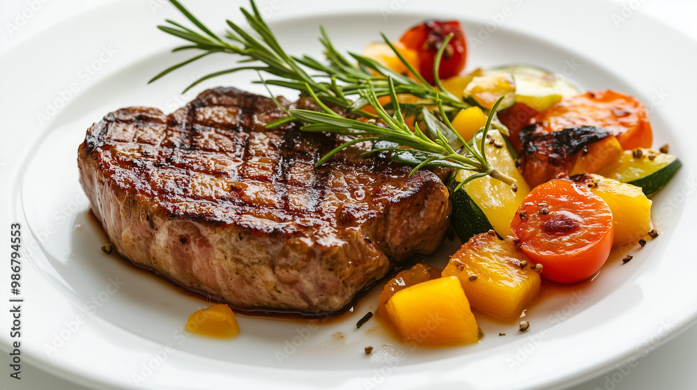 grilled steak with vegetables grilled steak with vegetables