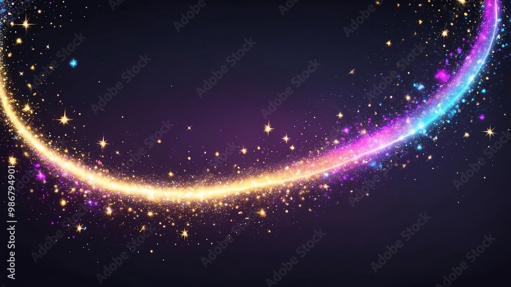 Obraz premium Sparkling Fairy Dust Trails Cartoon Background Design