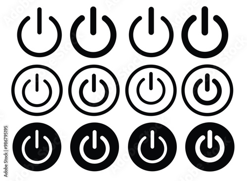 Power icon set. Power Switch Icon. Electric power.