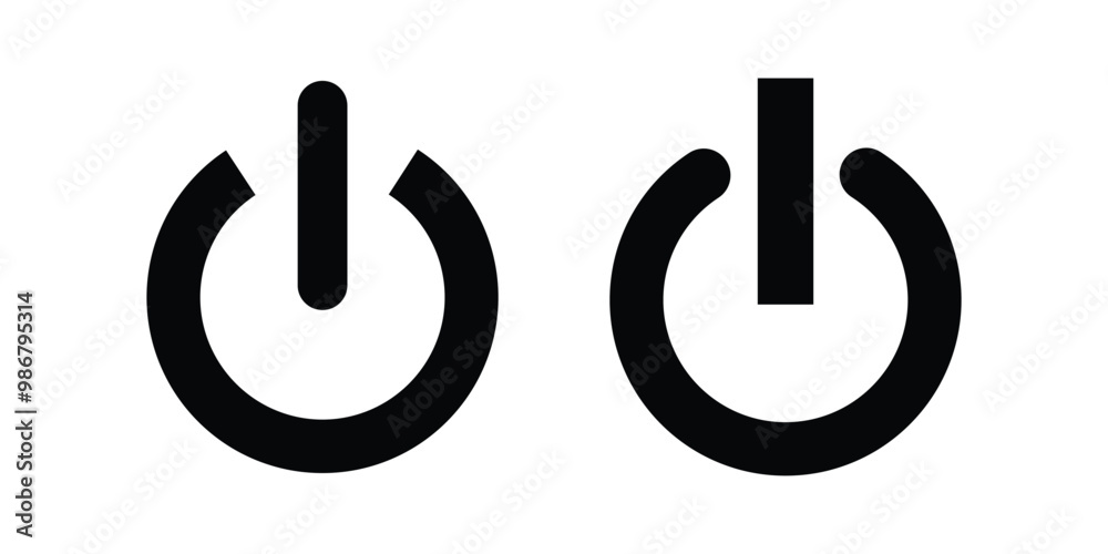 On off power button icon vector. Power on off or switch on off electric current sign symbol illustration, Power button icon power on off button Vector.