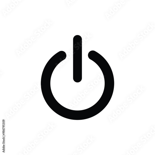On off power button icon vector. Power on off or switch on off electric current sign symbol illustration, Power button icon power on off button Vector.