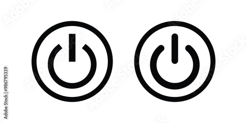 On off power button icon vector. Power on off or switch on off electric current sign symbol illustration, Power button icon power on off button Vector.