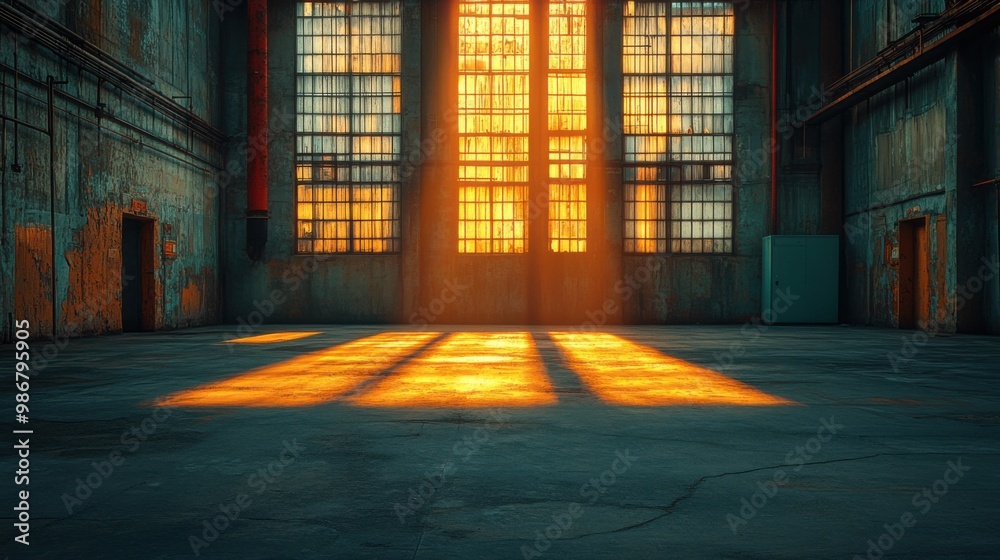 Sunbeams Illuminating a Grungy Industrial Space Sunbeams Illuminating a Grungy Industrial Space