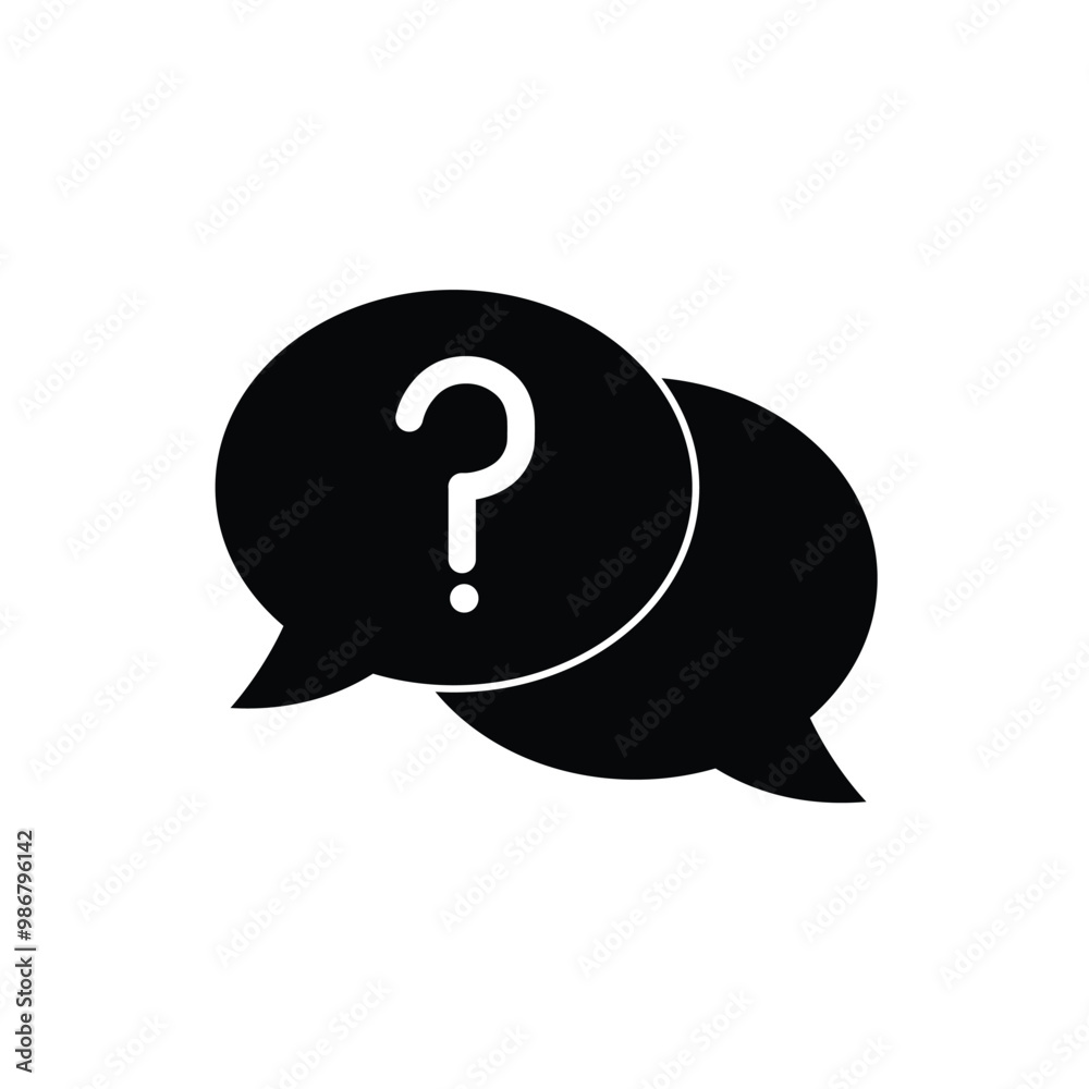 Question mark icon set. Bubble question icon, FAQ questions mark in Bubble symbol on a white background. Question mark icon set. Bubble question icon, FAQ questions mark in Bubble symbol on a white background.
