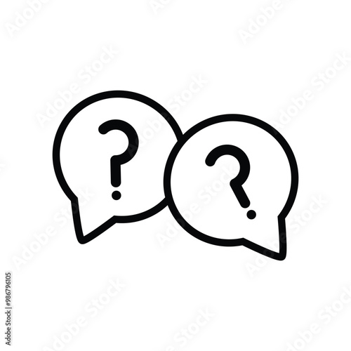 Question mark icon set. Bubble question icon, FAQ questions mark in Bubble symbol on a white background.