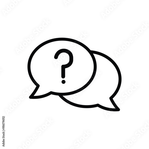 Question mark icon set. Bubble question icon, FAQ questions mark in Bubble symbol on a white background.