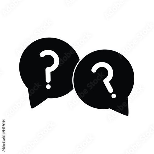 Question mark icon set. Bubble question icon, FAQ questions mark in Bubble symbol on a white background.