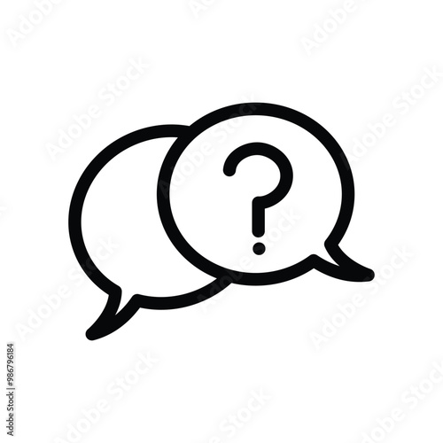 chat speech message bubbles with question marks. Forum icon. Communication concept. Stock vector illustration isolated on white background. Question Mark in Bubble Icon.