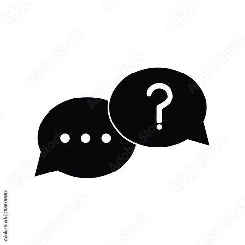 Speech bubble with question mark icon. Message box with question sign. FAQ symbol concept question and answer icons set. Vector illustration