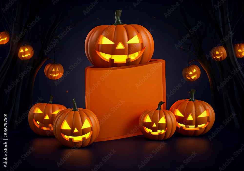 Fototapeta premium happy halloween sale or invitation design banner