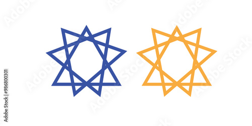 Bahai Vector Symbol. Bahai icon. isolated Bahai icon vector illustration from religion collection.