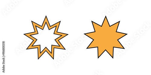 Bahai Vector Symbol. Bahai icon. isolated Bahai icon vector illustration from religion collection.