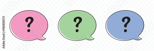 Comment question line icon set. faq line icon. question and answer pictogram. inquire bubble. ask or request sign. frequently asked questions icon for Ui designs.