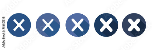 Close icon set vector. Delete icon vector. cross sign. remove, cancel, exit symbol.