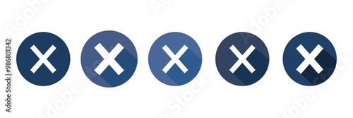 Close icon set vector. Delete icon vector. cross sign. remove, cancel, exit symbol.
