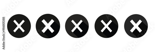 Close icons set. Delete sign and symbol. cross sign. vector.