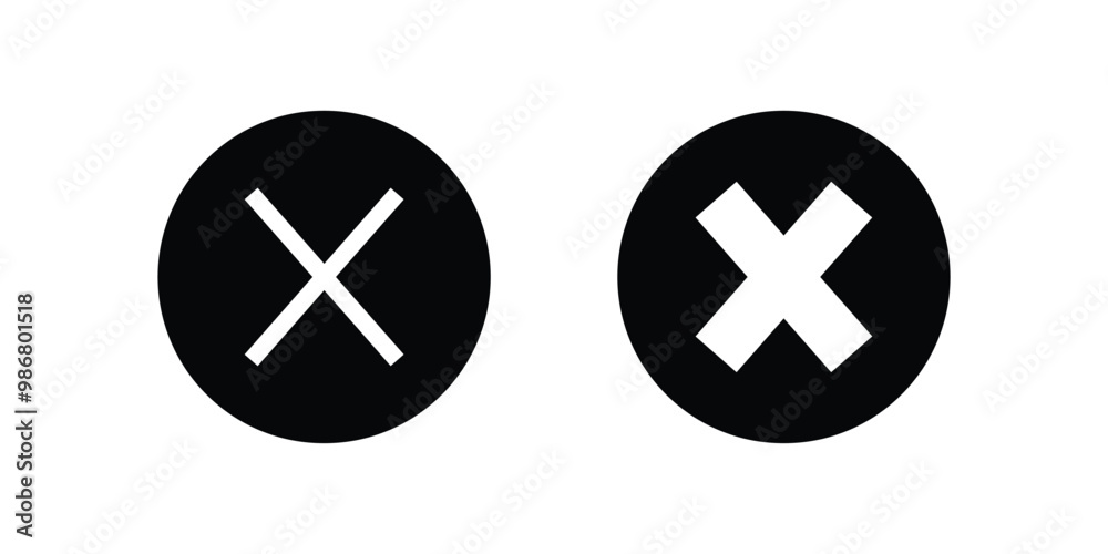 Obraz premium Vector cross multiply close remove mark icon. Perfect for app and web interfaces, infographics, presentations, marketing, etc.