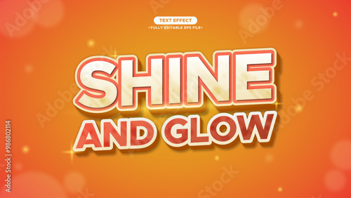 Shine and Glow Orange 3D Text Effect with Fully Editable font and text