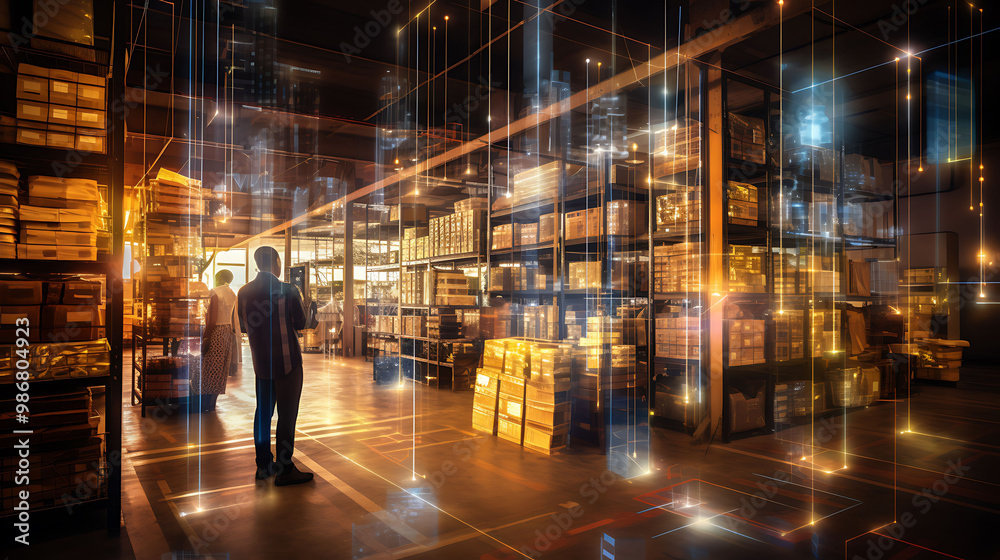 Retail supply chain optimization retail technology with AI visualized in an abstract design where artificial intelligence streamlines logistics and reduces costs Retail supply chain optimization retail technology with AI visualized in an abstract design where artificial intelligence streamlines logistics and reduces costs
