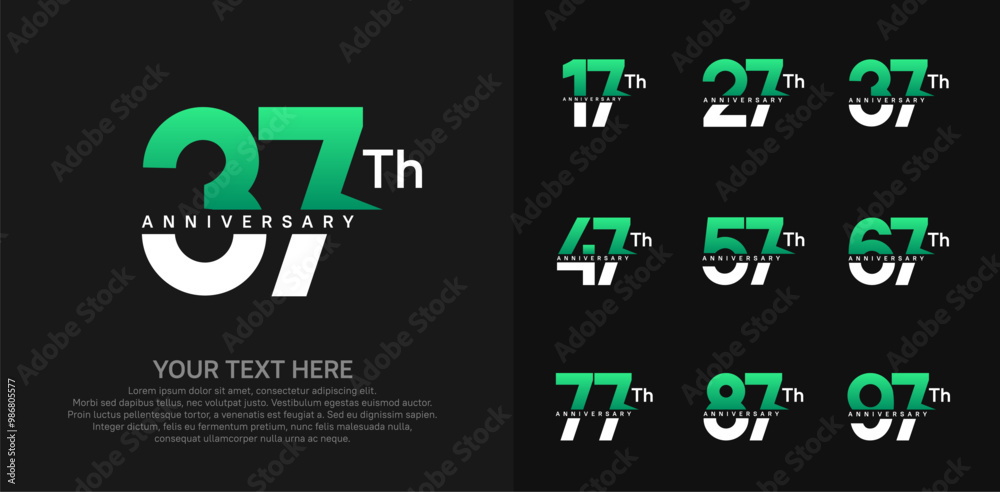 anniversary set logo style with green and white color for company celebration moment anniversary set logo style with green and white color for company celebration moment