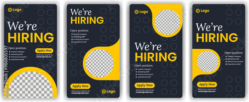 vertical hiring poster, we re hiring job vacancy social media post design template collection