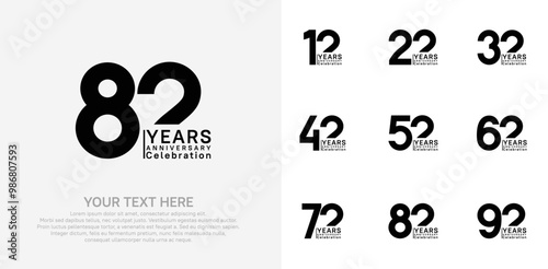 anniversary logotype style with black color can be use for company celebration event photo