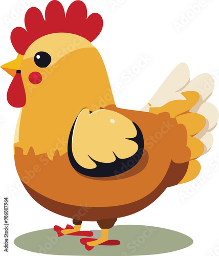 hen and chicken cartoon vector, illustrator 