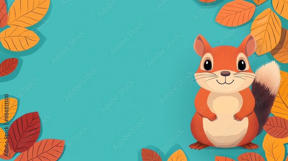 Sweet cartoon chipmunk flat design top view nut grove theme animation vivid Sweet cartoon chipmunk flat design top view nut grove theme animation vivid
