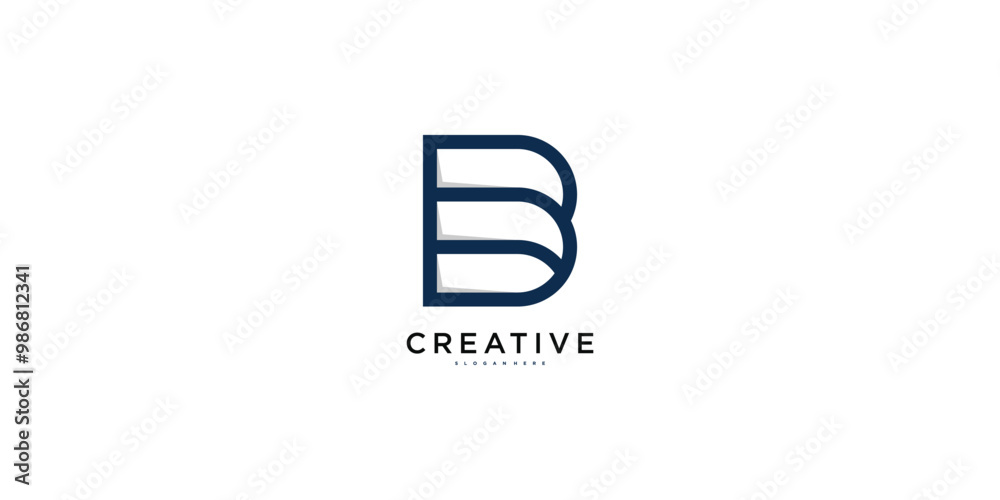 Abstract letter B logo design. Modern minimal style. Premium Vector Abstract letter B logo design. Modern minimal style. Premium Vector