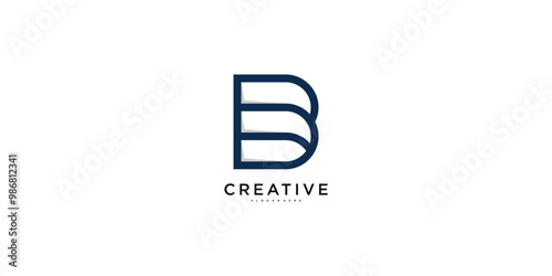 Abstract letter B logo design. Modern minimal style. Premium Vector