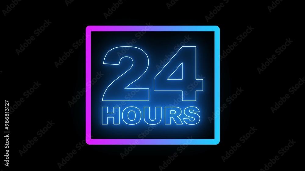 24 hours neon sign design . vektor bakcgrlound banner . 24 hours neon sign design . vektor bakcgrlound banner .