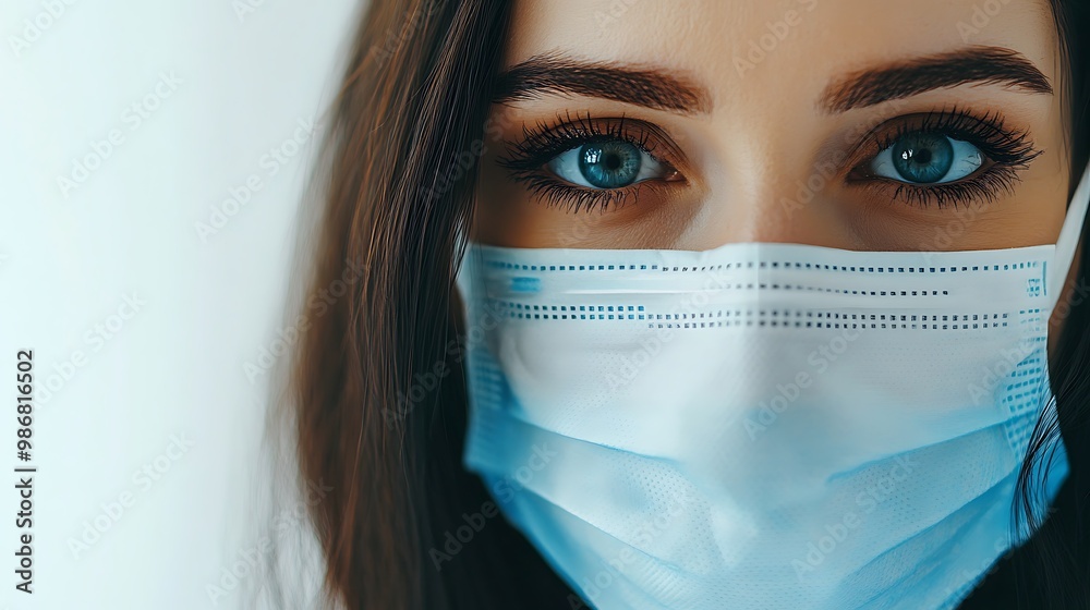 Close-up Portrait of a Woman Wearing a Protective Face Mask Close-up Portrait of a Woman Wearing a Protective Face Mask