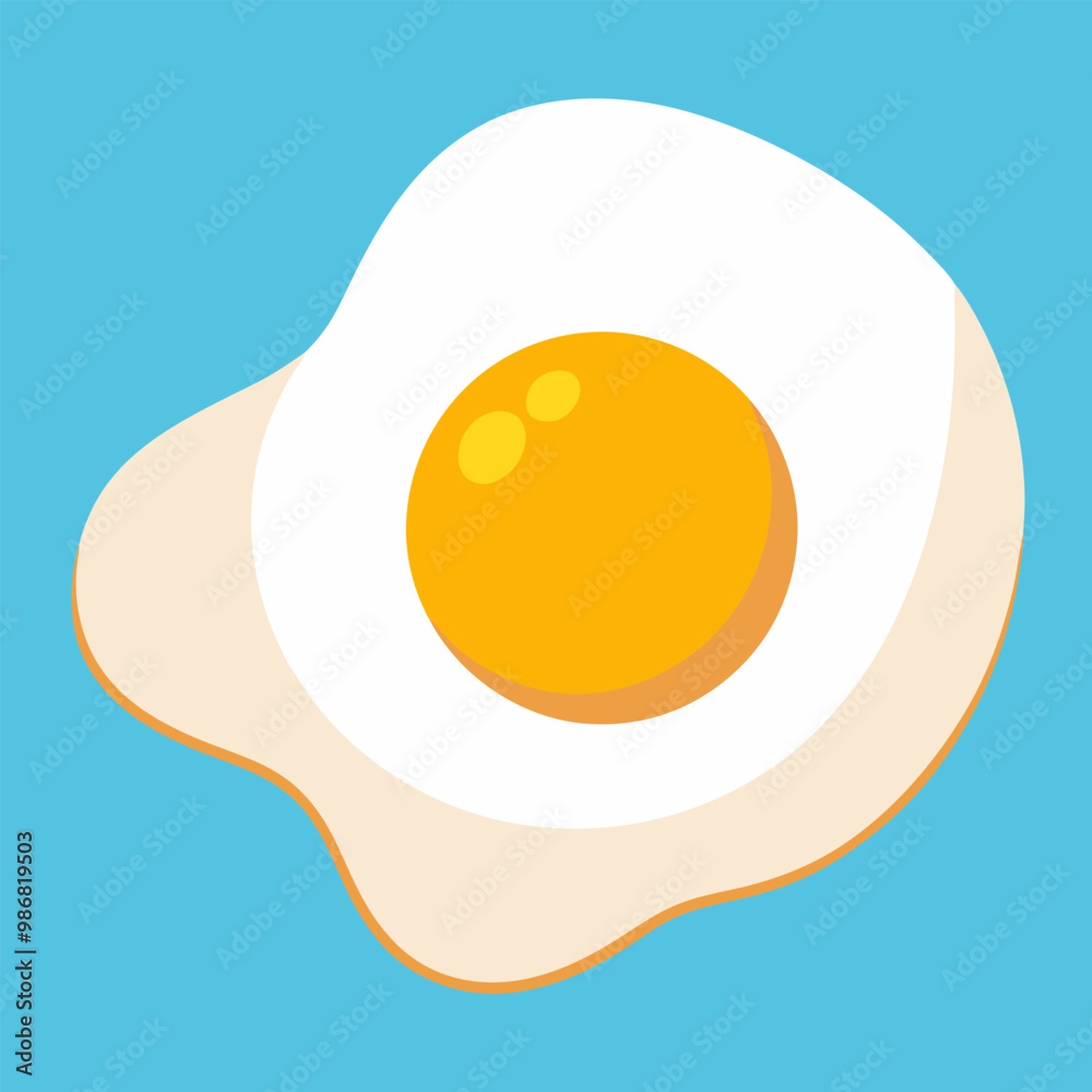 Fried egg. Fried egg flat icon. Fried egg closeup Fried egg. Fried egg flat icon. Fried egg closeup