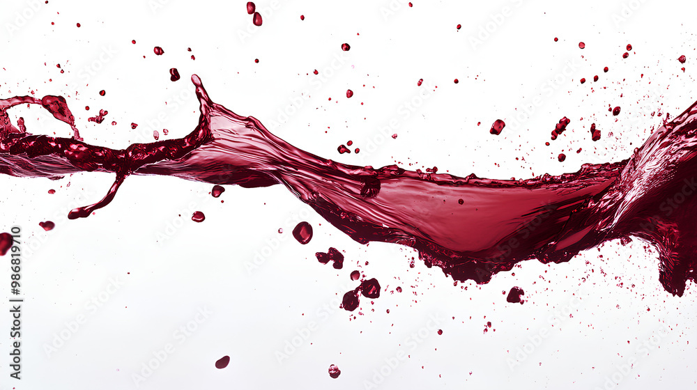 Red wine splash over white background Red wine splash over white background