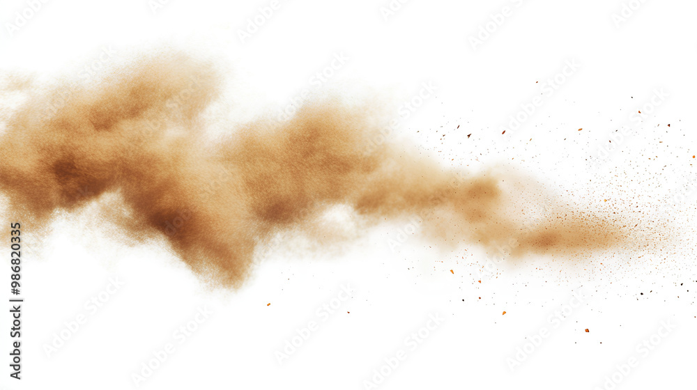 sandstorm sand dust cloud flying small particles isolated in white background sandstorm sand dust cloud flying small particles isolated in white background
