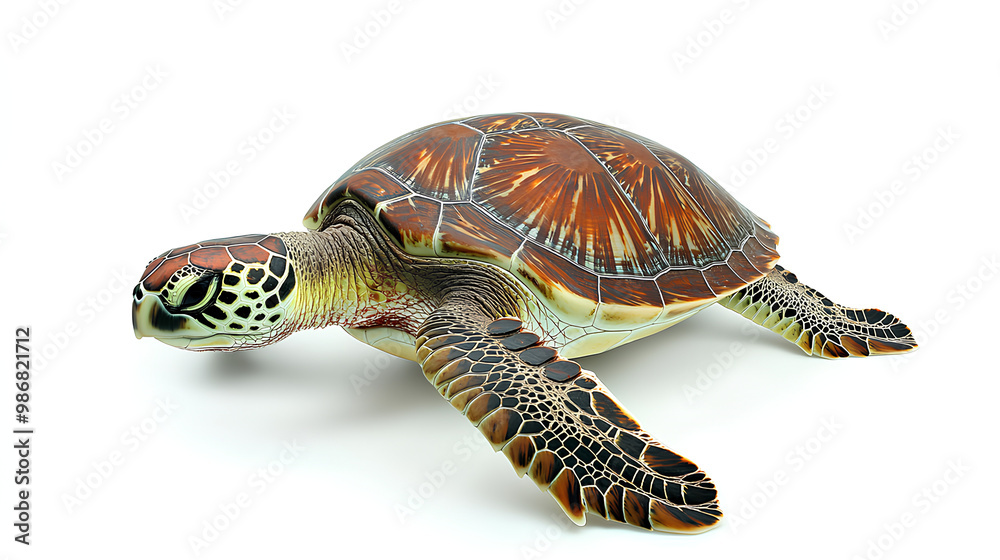 Obraz premium Sea turtle isolated on white background