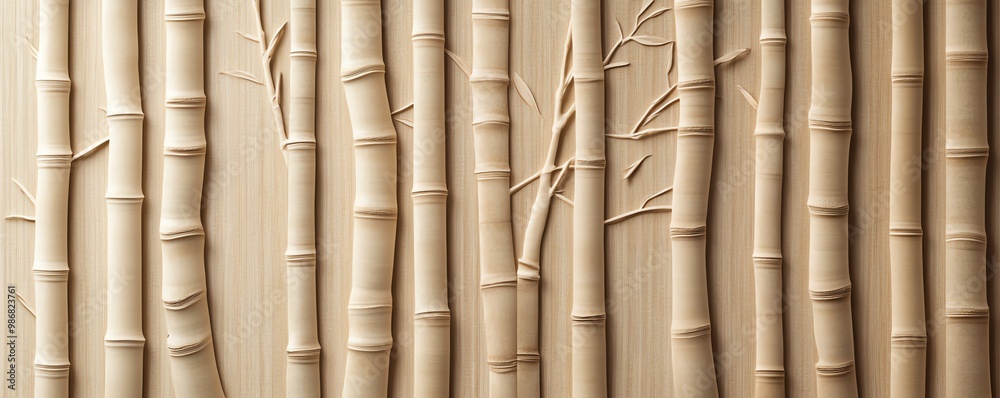 Bamboo texture on a neutral background