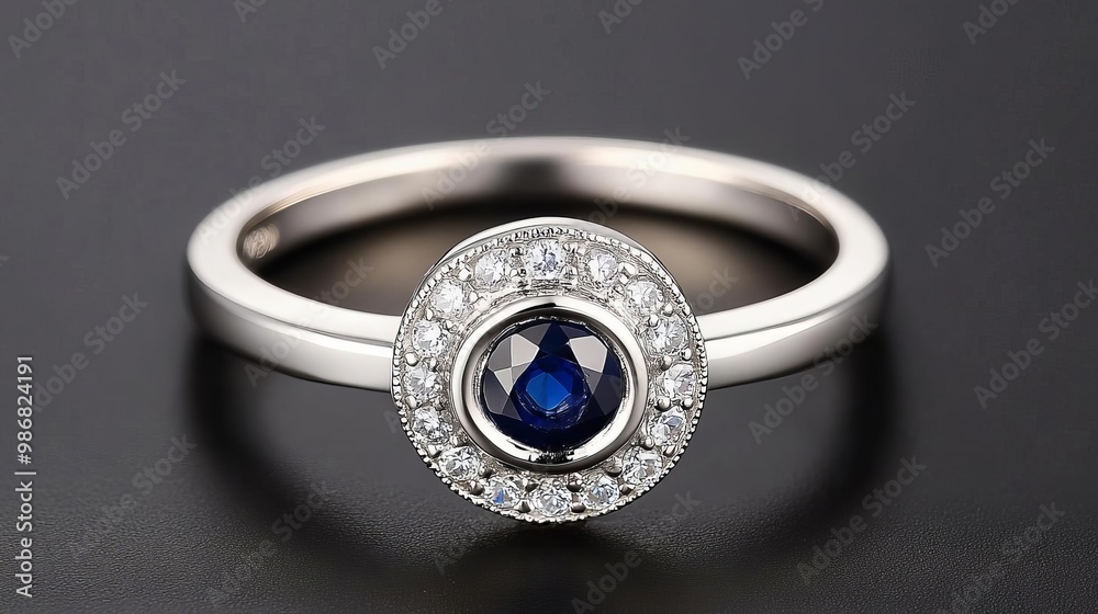 Evil eye ring with a sapphire center, offering protection and style Evil eye ring with a sapphire center, offering protection and style