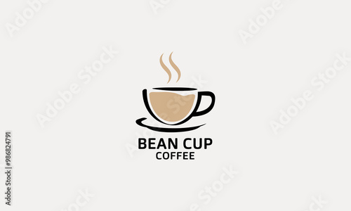 Minimalist coffee cup logo for a coffee brand.