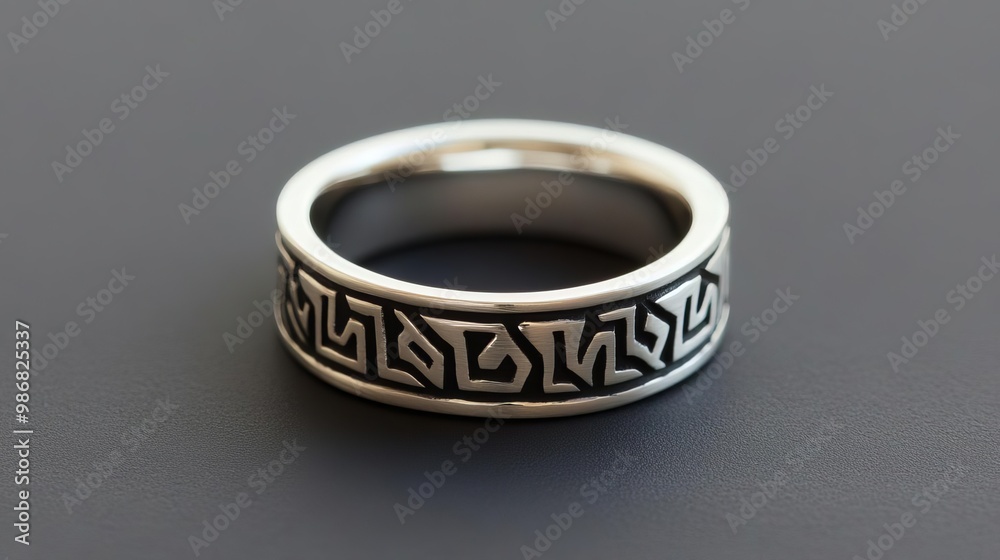 Maze-patterned ring with intricate lines, perfect for a modern statement Maze-patterned ring with intricate lines, perfect for a modern statement