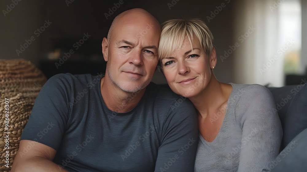 Portrait of an Elderly Couple Sitting Together at Home Portrait of an Elderly Couple Sitting Together at Home