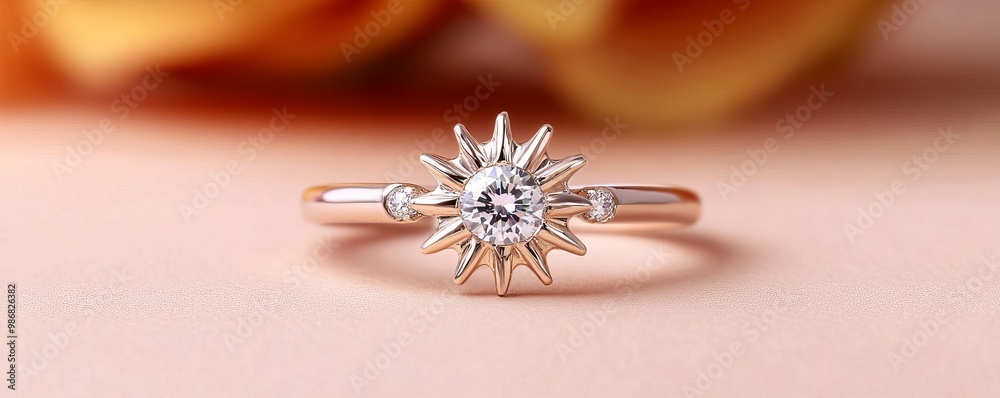 Fototapeta premium Radiant ring with a sunburst design, capturing energy and positivity