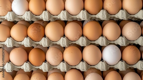 A kitchen pantry organized with bulk cartons of organic eggs, emphasizing the convenience and eco-consciousness of buying in larger quantities photo