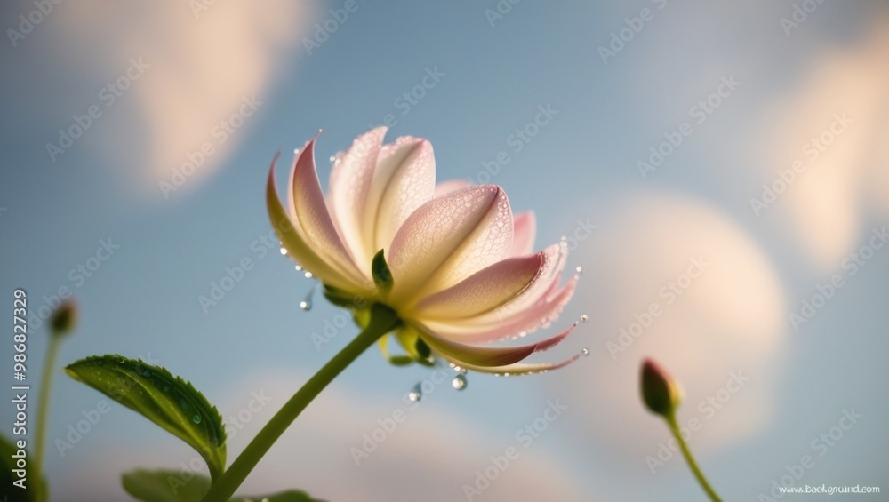 flower on blue background flower on blue background