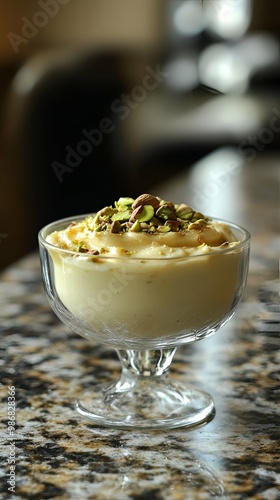 Delicious Bastani Sonnati Persian Ice Cream with Pistachios photo